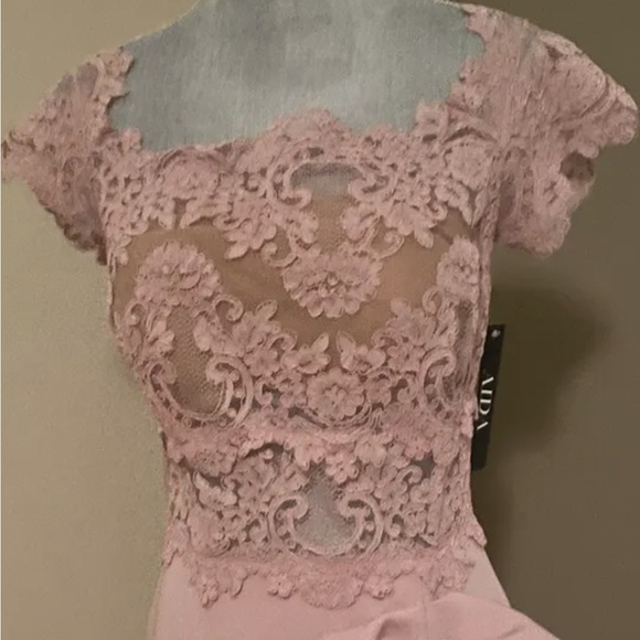 Nicole Bakti - Aida Off-Shoulder Lace Ruffled Midi Cocktail Dress US Size 10 - Picture 14 of 14